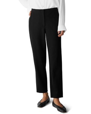 Eileen Fisher Tapered-ankle Mid-rise Double-knit Trouser - Black