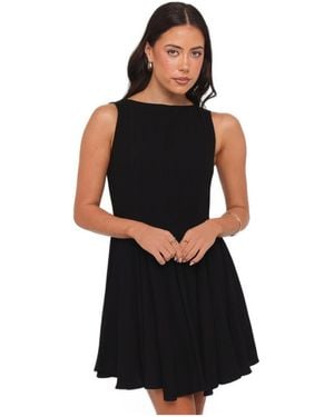 Petal & Pup Vanity Boat Neck A-line Mini Dress - Black