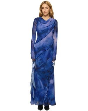DASKA Circe Printed Dress - Blue