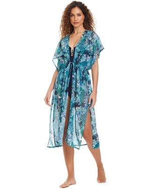 Beyond Control Standard Long Swim Cover Up Dress - Blue