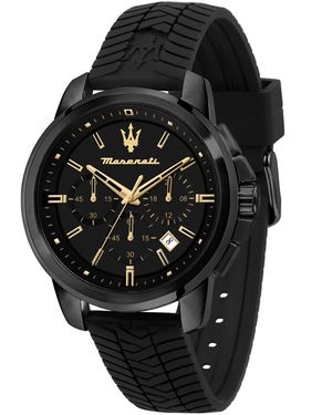 Maserati Chronograph Silicone Watch - Black