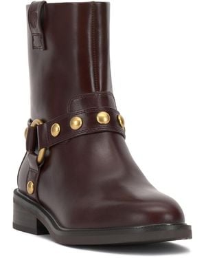 Vince Camuto Amais Full Zip Closure Moto Booties - Brown