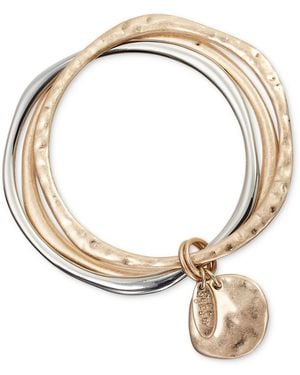 Style & Co. Two-tone 3-pc. Set Sculptural Bangle Bracelets - Metallic