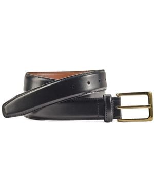 Johnston & Murphy Leather Brass-buckle Reversible Belt - Black