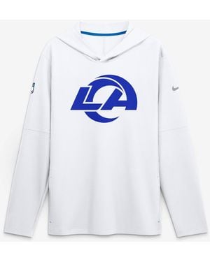 Nike Los Angeles Rams Fearsome Sideline Lightweightlong Sleeves Hooded Dri-fit T-shirt - White