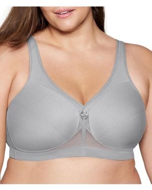 Glamorise Full Figure Plus Size Magiclift Active Support Bra Wirefree #1005 - Gray