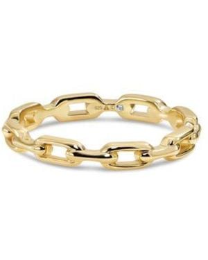 DEVATA Cable Link Ring In Plated Sterling Silver Size 8 - Metallic