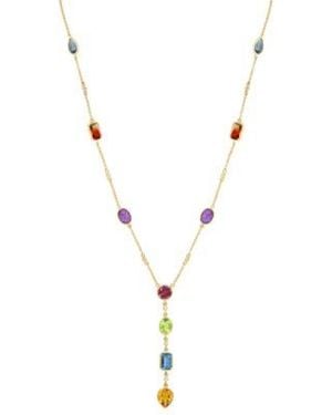 Effy Multi Stone Adjustable Necklace Adjustable Bracelet Drop Chandelier In 14k - Metallic