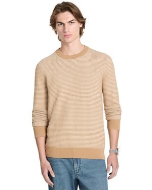 Michael Kors Textured Cotton Crewneck Sweater - Blue