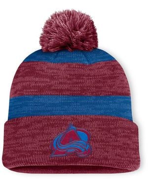 Fanatics Burgundy Colorado Avalanche Fundamental Red Line Cuffed Knit Hat