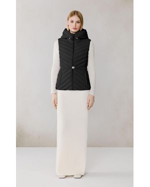 SOIA & KYO Estelle-vest Stretch Down Belted Vest - Black