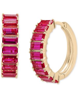 Audrey by Aurate Nano Emerald Color Small Hoop Earrings (1-1/2 Ct. T.w. - Pink