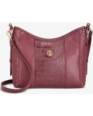 Giani Bernini Mixed Media Soft Shoulder Bag - Red
