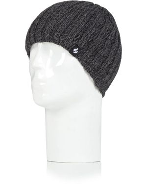 Heat Holders Hudson Fine Rib Hat - Black