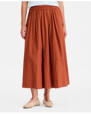 On 34th Pull-on Poplin Midi Skirt - Orange