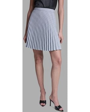 BCBGMAXAZRIA Plaid Pleated Mini Skirt - Blue