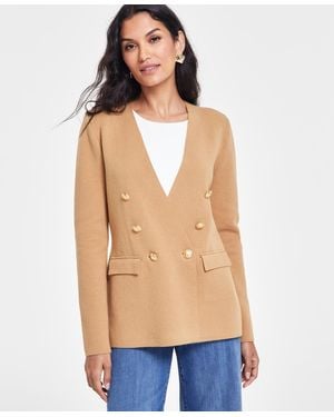 INC International Concepts Sweater Blazer - Natural