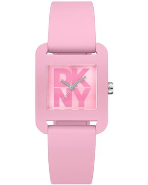 DKNY Quartz City Sport Water-resistant Silicone Strap Watch - Pink
