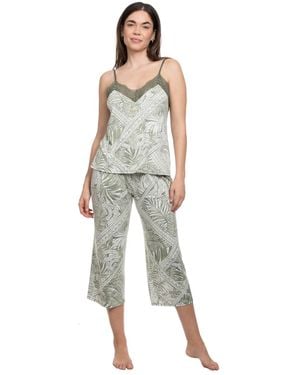 Linea Donatella V-neck Cami Top And Cropped Pants - White