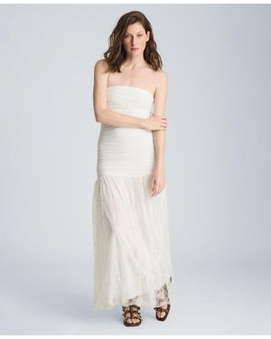 Kenneth Cole Strapless Mesh Maxi Dress - White