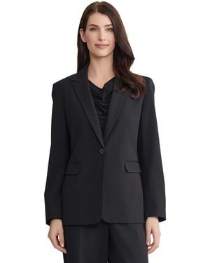 Jones New York Peak Lapel Collared Jacket - Black
