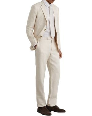 Reiss Atlantic Tailored-fit Single-breasted Linen-twill Blazer - White