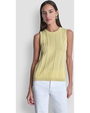 DKNY Crew Neck Sleeveless Sweater - Green