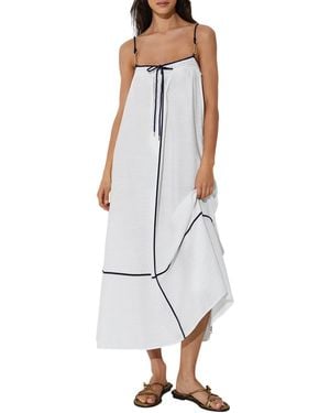 Reiss Isla Contrast Tipped Resort Dress - White