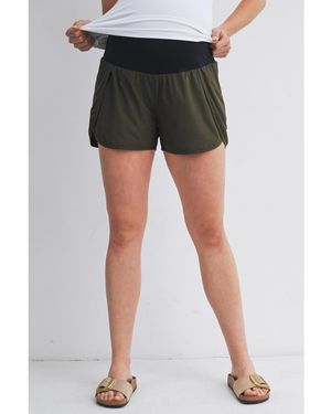Hello Miss Maternity Over-the-belly Active Shorts - Black