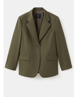 Mango Double-breasted Suit Blazer - Green