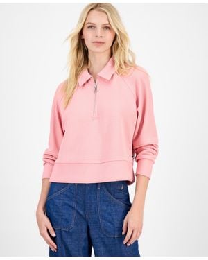 Nautica Nautica Quarter Zip Ottoman Sweatshirt - Red
