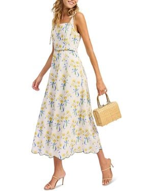 En Saison Audery Belted Tie-shoulder Dress - White