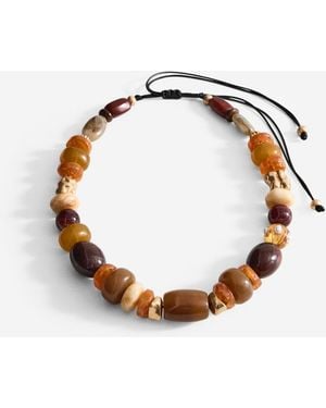 Mango Combined Resin Balls Maxi Necklace - Brown