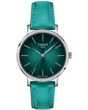 Tissot Swiss Everytime Faux Leather Strap Watch 34mm - Green
