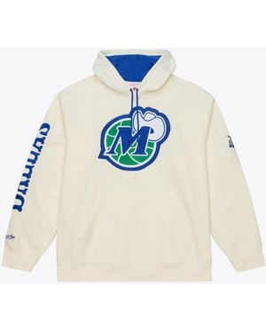 Mitchell & Ness Dallas Mavericks Hardwood Classics Fleece Chain-stitched Hoodie - White