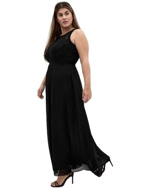 City Chic Plus Size Paneled Bodice Maxi Dress - Black