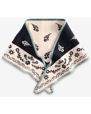 Style & Co. Paisley Bandana Print Triangle Knit Scarf - White