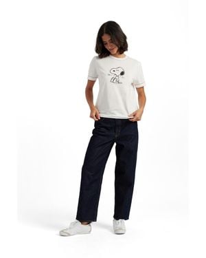 Chinti & Parker Chinti And Parker Cotton Snoopy Embroidered T-shirt - White
