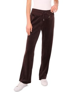 Vince Camuto Velour Drawstring-waist Straight-leg Pants - Brown