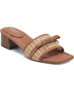Rockport Clarice Square Toe Slip-on Dress Sandals - Brown