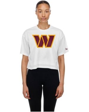 KTZ Washington Commanders Cropped Boxy Mesh T-shirt - White