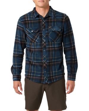 O'neill Sportswear Glacier Plaid Superfleece Shirt - Blue