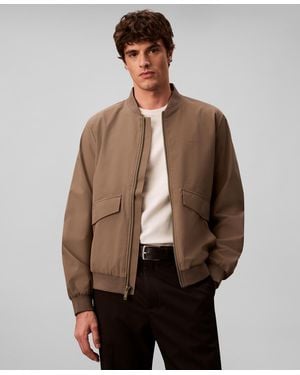 Calvin Klein Soft Tech Classic-fit Bomber Jacket - Natural
