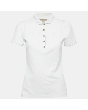 Pre-owned Burberry Brit Cotton Pique Polo T-shirt - White