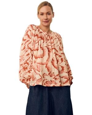 Celtic & Co. Long Sleeve Tie Neck Swing Shirt - Multicolor