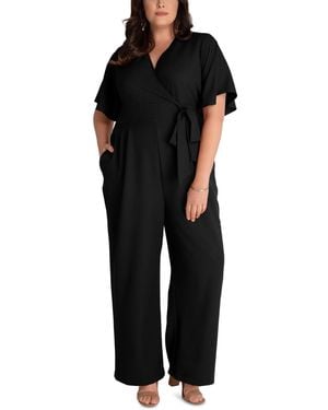 Kiyonna Plus Size Charisma Crepe Jumpsuit - Black