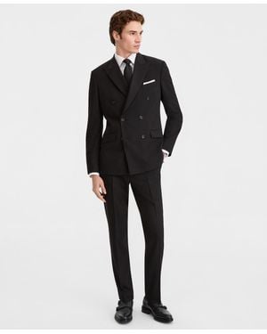 Kenneth Cole Double-breasted Slim-fit Nested Suit - Black