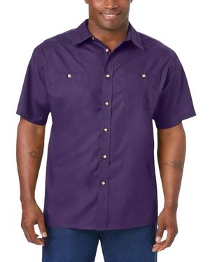 Kingsize Big & Tall Short-sleeve Pocket Sport Shirt - Purple