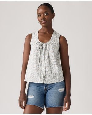 Levi's Luella Sleeveless Tie-neck Blouse - White