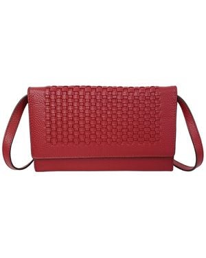 Lodis Califorinia Leather Traveler Crossbody Wallet - Red